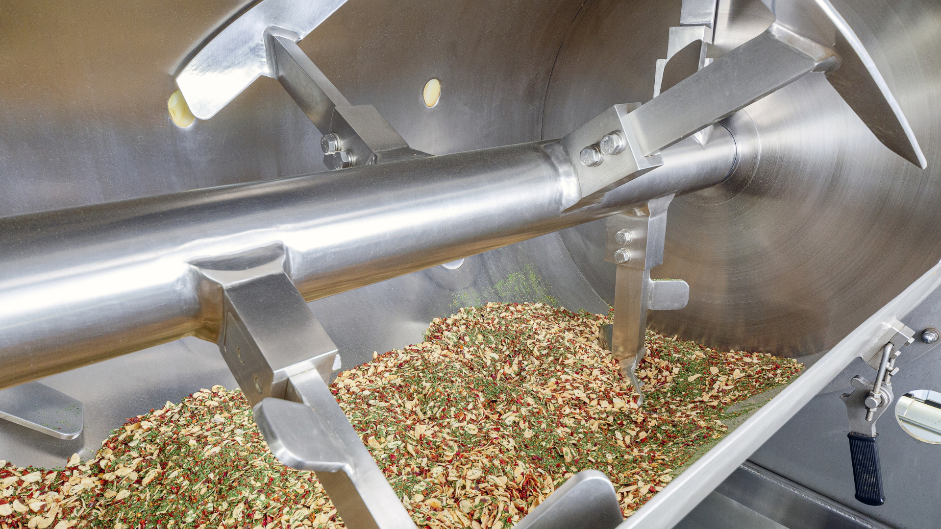 View of Industrial Food Mixing Equipment in use.